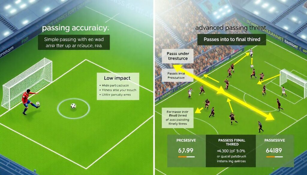 Сравнение эффективности команд по качеству передач - иллюстрация