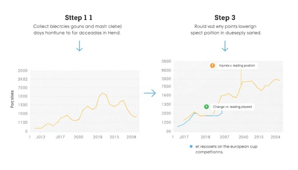 Графический анализ прогресса команд по турнирной таблице - иллюстрация