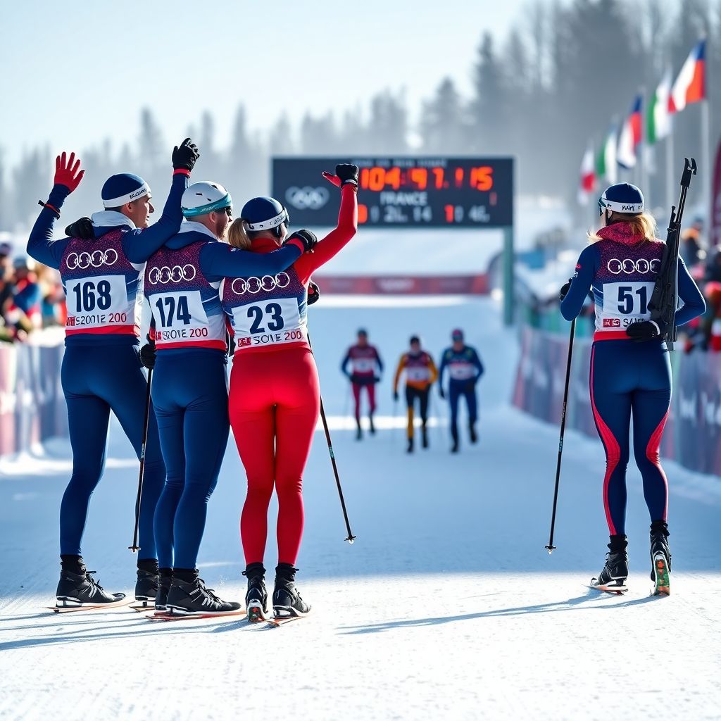 Сборная Франции по биатлону выиграла золото в смешанной эстафете Олимпиады‑2026