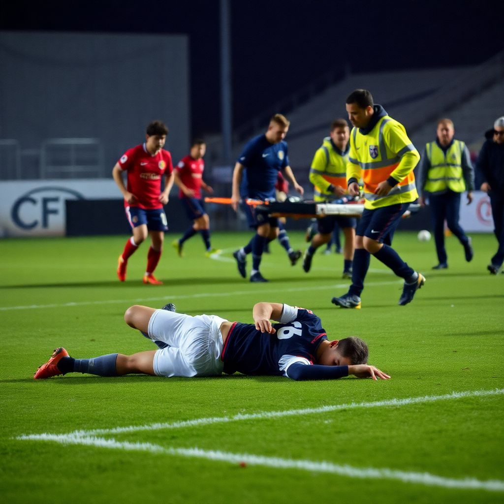 Футболиста вырубило после удара коленом в челюсть в матче Ахмат – Ростов МИР РПЛ