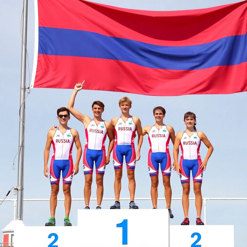 Россия возвращается в большой спорт: триатлон, флаг и гимн юниоров